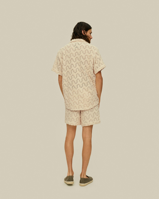 Atlas Cuba Crochet Shirt - Resort Collar and Geometric Pattern