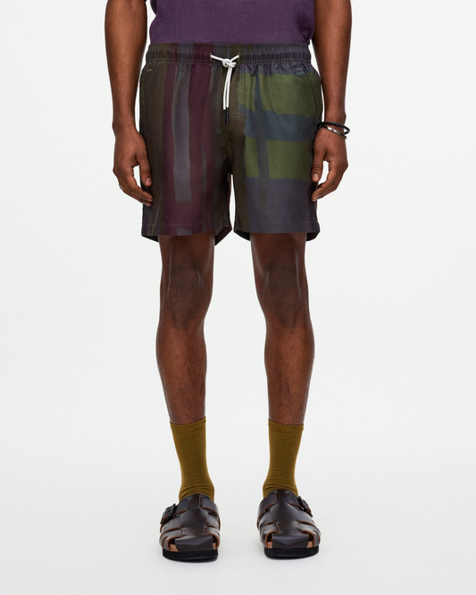 OAS Dusky Meld Swim Shorts - Quick-Dry Dark Design