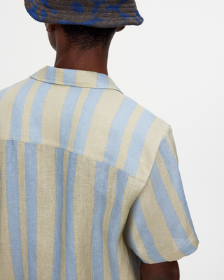 OAS Mist Strata Cuba Linen Shirt - Airy Striped Design
