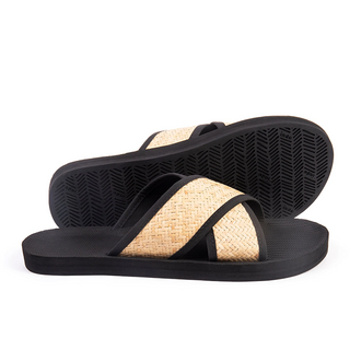 Indosole Mens Cross Weave Black / Lumuh