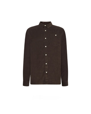 Knowledge Cotton Apparel Corduroy Shirt Chocolate Torte