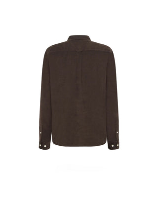 Knowledge Cotton Apparel Corduroy Shirt Chocolate Torte