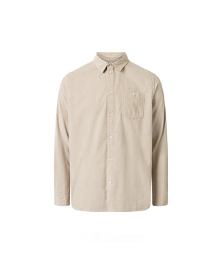 Knowledge Cotton Apparel Corduroy Shirt Light Feather Gray