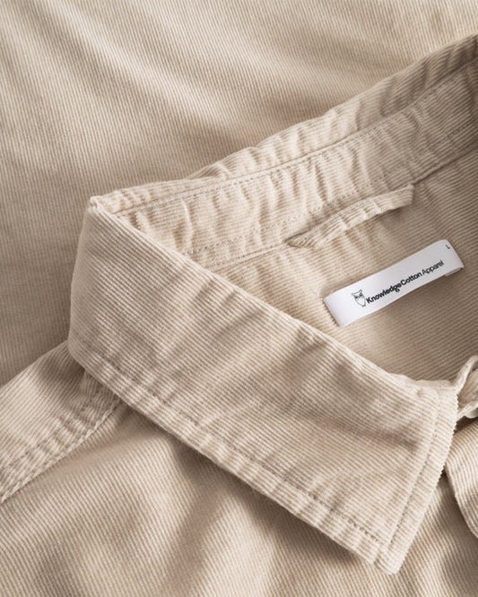 Knowledge Cotton Apparel Corduroy Shirt Light Feather Gray