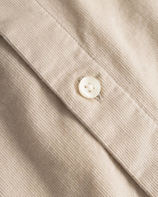 Knowledge Cotton Apparel Corduroy Shirt Light Feather Gray