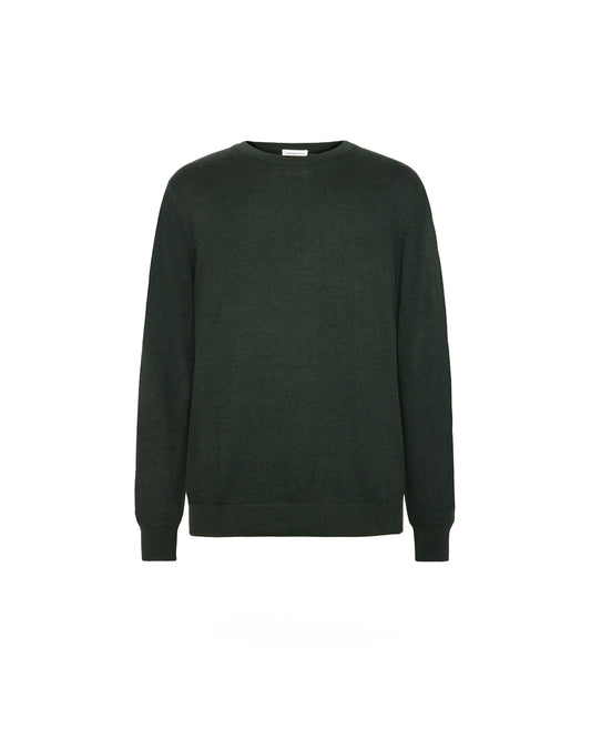 KnowledgeCotton Apparel Merino Crew Neck Sweater Dark Grey
