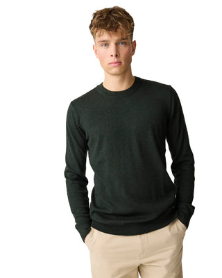 Knowledge Cotton Apparel Merino Crew Neck Sweater Forrest Night