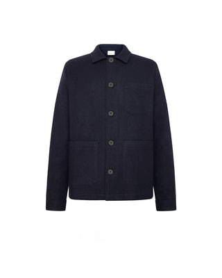 Knowledge Cotton Apparel Merino Overshirt Night Sky