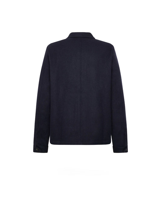 Knowledge Cotton Apparel Merino Overshirt Night Sky