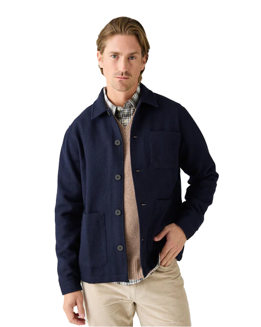 Knowledge Cotton Apparel Merino Overshirt Night Sky