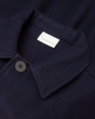 Knowledge Cotton Apparel Merino Overshirt Night Sky