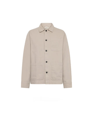 Knowledge Cotton Apparel Organic Cotton Canvas Overshirt GOTS Light Feather Gray