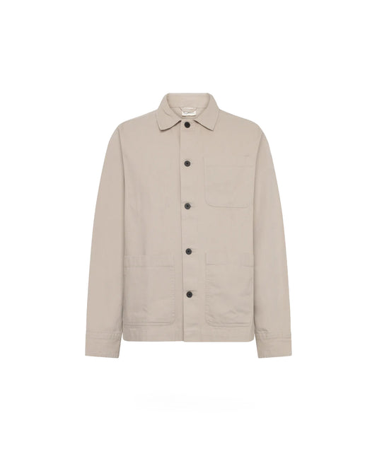 Knowledge Cotton Apparel Organic Cotton Canvas Overshirt GOTS Light Feather Gray