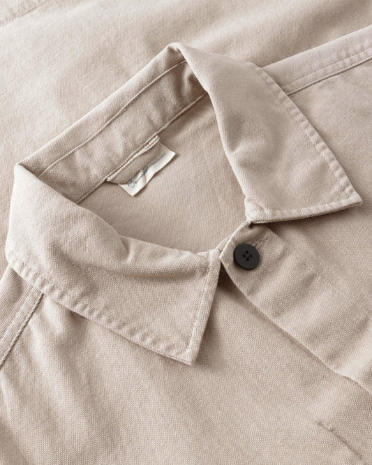 Knowledge Cotton Apparel Organic Cotton Canvas Overshirt GOTS Light Feather Gray