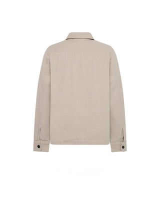 Knowledge Cotton Apparel Organic Cotton Canvas Overshirt GOTS Light Feather Gray