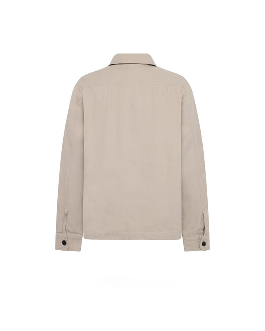 Knowledge Cotton Apparel Organic Cotton Canvas Overshirt GOTS Light Feather Gray