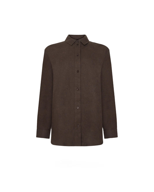 Knowledge Cotton Apparel Organic Cotton Flannel Shirt GOTS Chocolate Torte