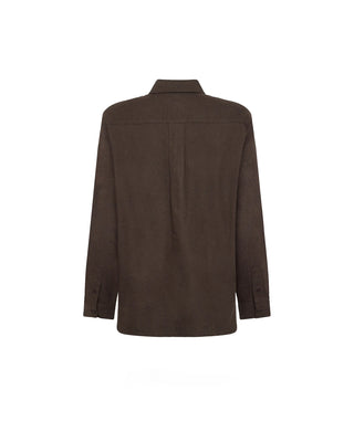 Knowledge Cotton Apparel Organic Cotton Flannel Shirt GOTS Chocolate Torte