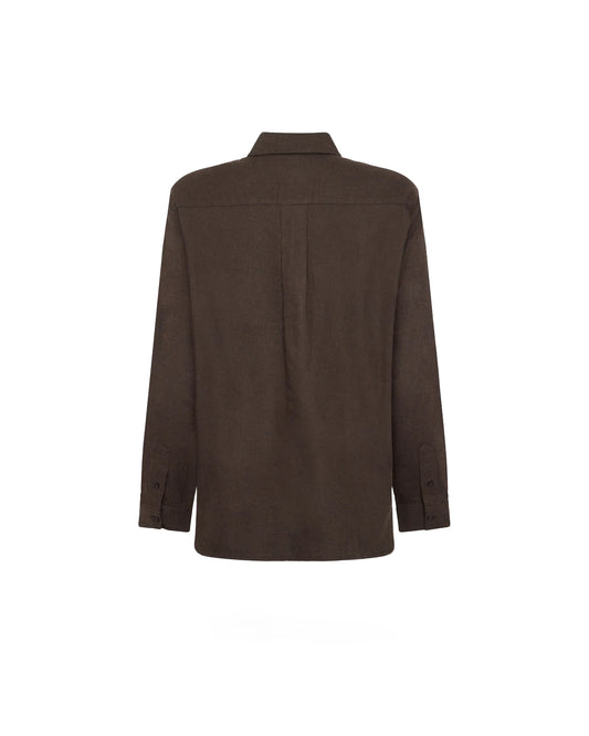 Knowledge Cotton Apparel Organic Cotton Flannel Shirt GOTS Chocolate Torte