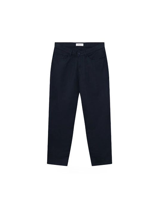 Knowledge Cotton Apparel TIM 5-Pocket Cotton Linen Blend Twill Pant Total Eclipse