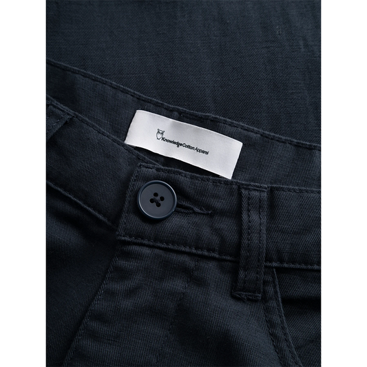 Knowledge Cotton Apparel TIM 5-Pocket Cotton Linen Blend Twill Pant Total Eclipse