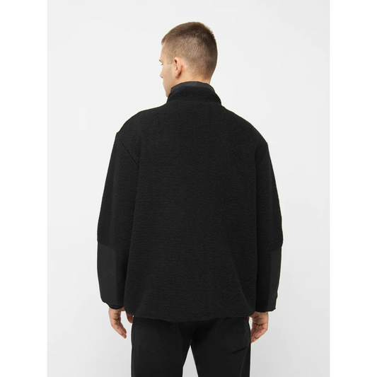KnowledgeCotton Apparel Knitted Fleece Jacket Black Jet