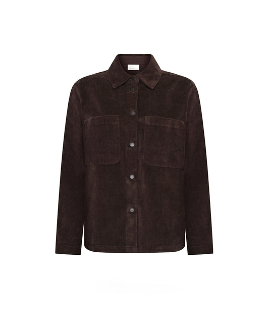 KnowledgeCotton Apparel Organic Cotton Curdoroy Overshirt Chocolate Torte