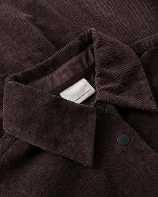 KnowledgeCotton Apparel Organic Cotton Curdoroy Overshirt Chocolate Torte