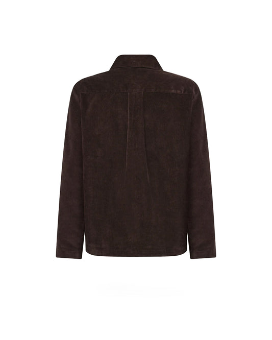 KnowledgeCotton Apparel Organic Cotton Curdoroy Overshirt Chocolate Torte