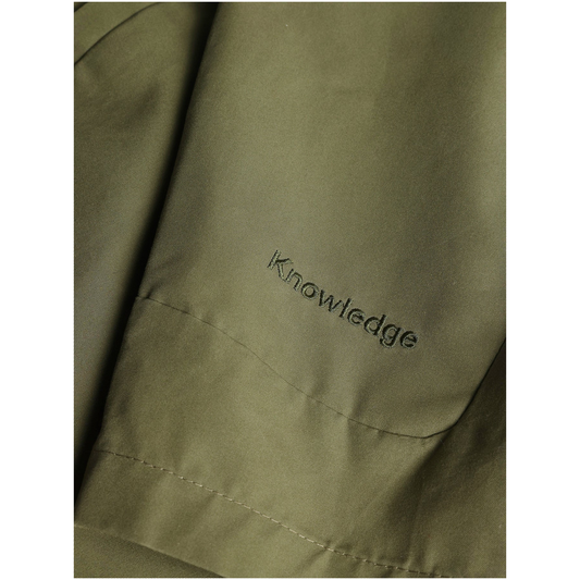 KnowledgeCotton Apparel Vent Canvas 200 Classic Shorts Olive Green – GOTS & Vegan Organic Cotton Men’s Shorts