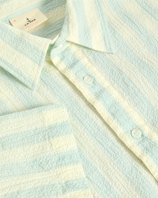 La Paz Alegre Green Spray Stripes Green Striped Shirt