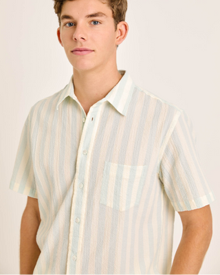 La Paz Alegre Green Spray Stripes Green Striped Shirt