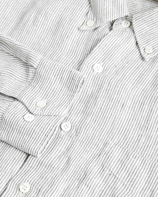 La Paz Bastos Smoked Pearl Linen St Grey Linen Shirt