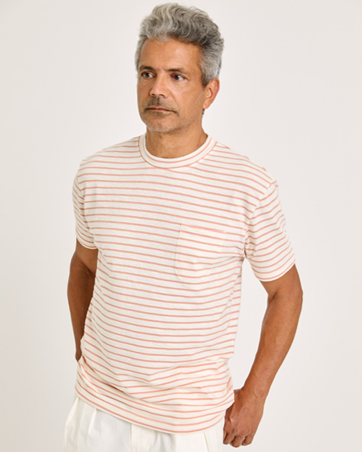 La Paz Guerreiro Clay Stripes Beige Striped T-Shirt