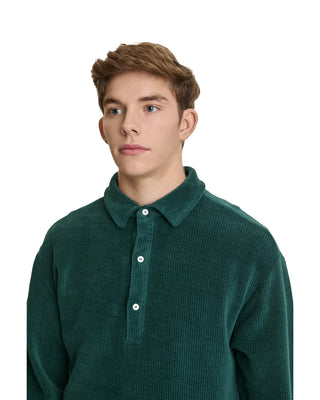 La Paz Mesquita Long Sleeve Polo Ribbed Dark Green