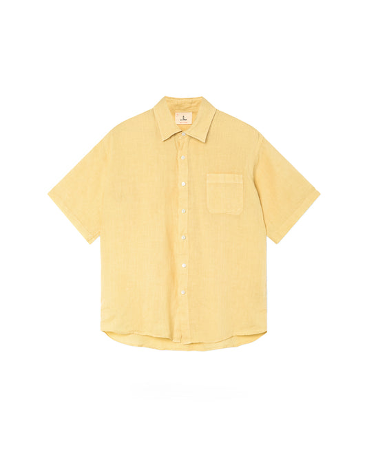 La Paz Roque Pale Yellow Linen Yellow Linen Shirt