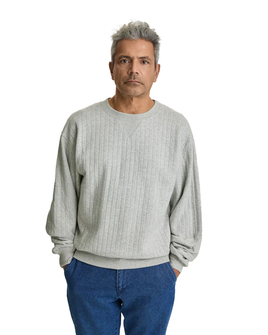 La Paz Xavier Classic Sweatshirt Ribbed Grey Mesc