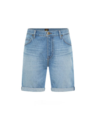 Lee Rider Short Slim Blue Bird Mid Worn