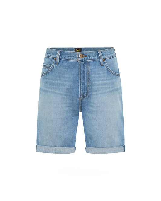 Lee Rider Short Slim Blue Bird Mid Worn