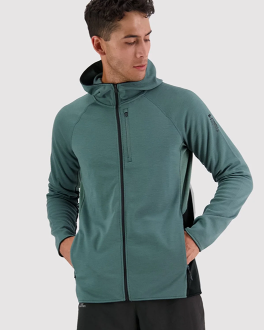 Mons Royale Approach Merino Shift Fleece Hood Burnt Sage
