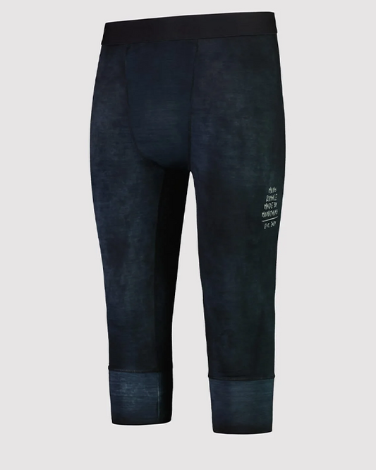 Mons Royale Mens Cascade Merino Flex 200 3/4 Legging Black Storm Wash