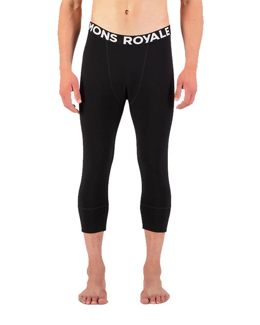 Mons Royale Mens Cascade Merino Flex 200 3/4 Legging Black