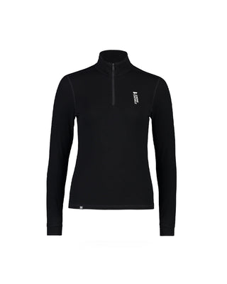 Mons Royale Womens Cascade Merino Flex 200 1/4 Zip Black