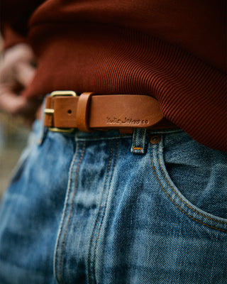 Nudie Jeans Dwayne Leather Belt Toffee Brown
