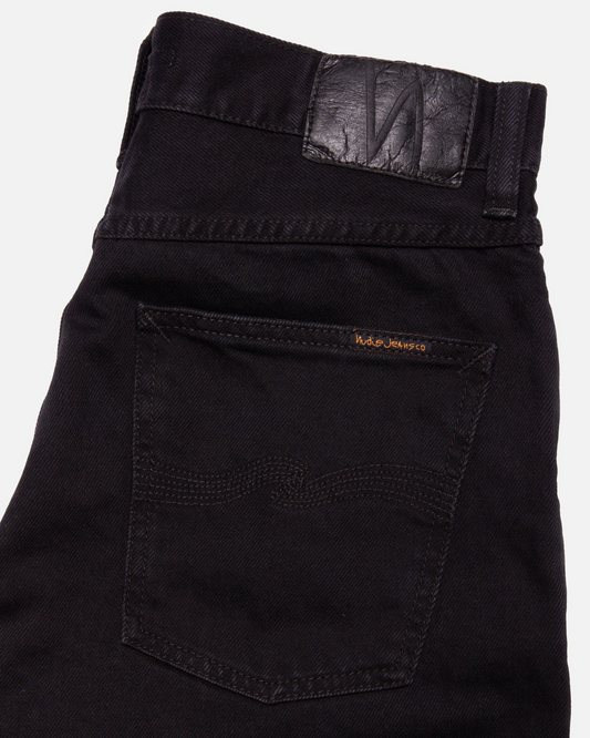 Nudie Jeans Seth Denim Shorts Aged Black