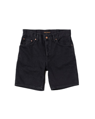 Nudie Jeans Seth Denim Shorts Aged Black