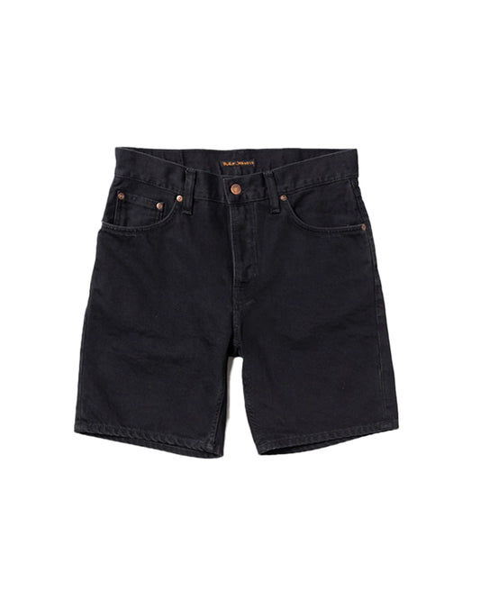 Nudie Jeans Seth Denim Shorts Aged Black