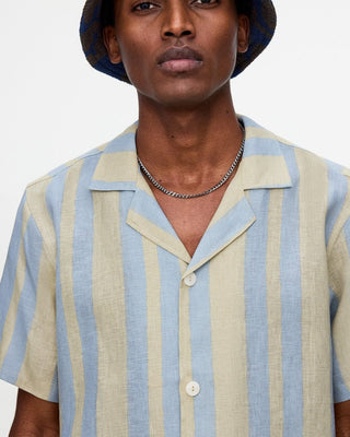 OAS Mist Strata Cuba Linen Shirt - Airy Striped Design