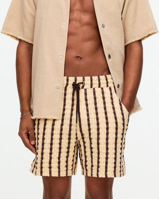 OAS Tartufo Porto Waffle Shorts - Brown and Comfortable Fit
