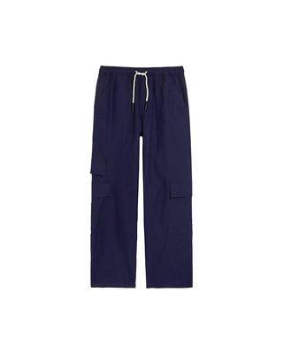 OAS Cargo Linen Trousers Blue
